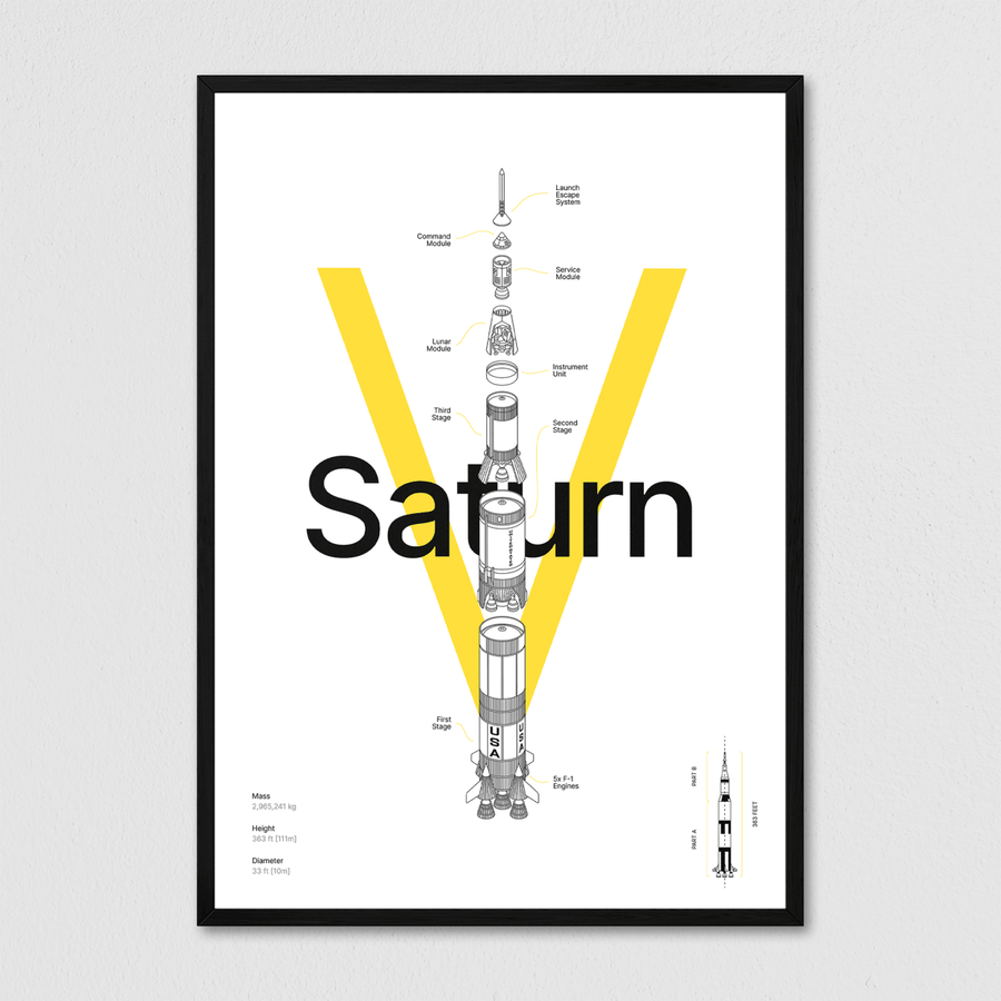 Saturn V - Yellow - Arte Collective