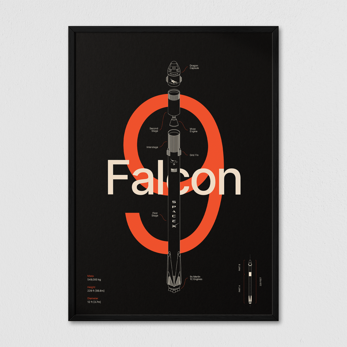 Falcon 9 - Black – Arte Collective