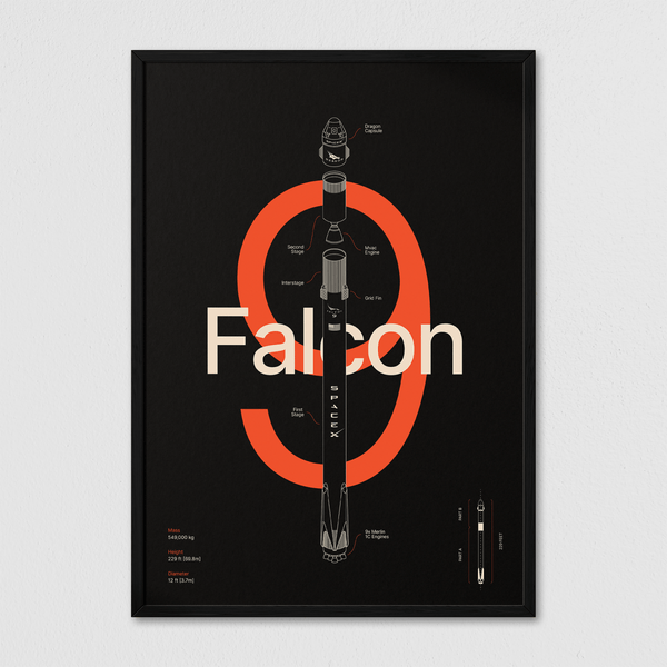 Falcon 9 - Black - Arte Collective