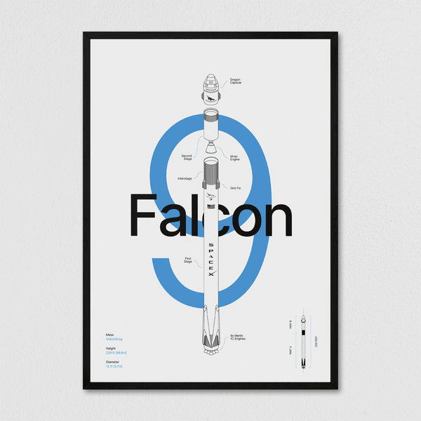 Falcon 9 - Blue - Arte Collective